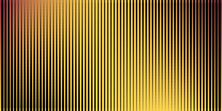 Neon spectral halftone gradation stripes. Radiant multicolor linear gradient background with glowing parallel lines and smooth rainbow density fade.Eps10