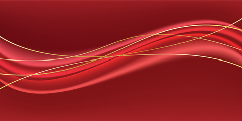 Abstract Red Waves with Subtle Light Streaks. © MohSholeh