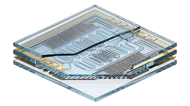 Microfluidic Lab-on-a-Chip Glass Wafer Channel Cross Section