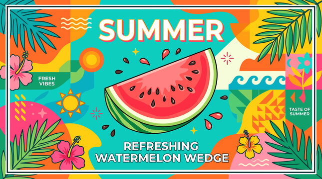 A vibrant and refreshing watermelon slice isolated for summer design projects.