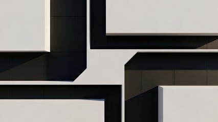 Fototapeta premium Abstract geometric architectural detail with sharp shadows and lines.