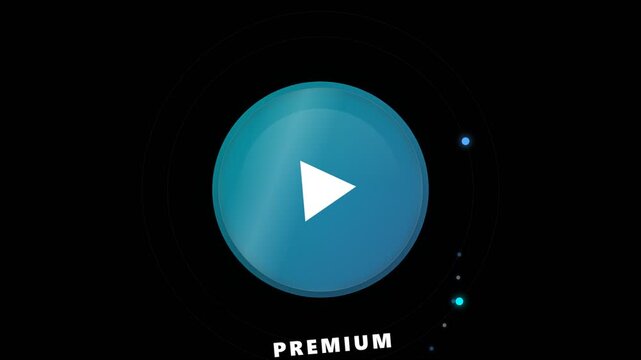 A blue circular play button icon with a white triangle shape, signifying the start of a video or audio, presented on a dark background
