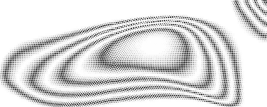 Abstract gradient halftone wave dotted textured pattern. Black grunge speckle on white background overlay. Retro comic pop art backdrop with halftone dots design