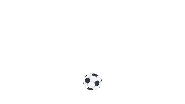 4k animated soccer ball bouncing on white screen for sports video editing projects. seamless football bounce loop with realistic movement & chroma key background. looping soccer ball bounce animation