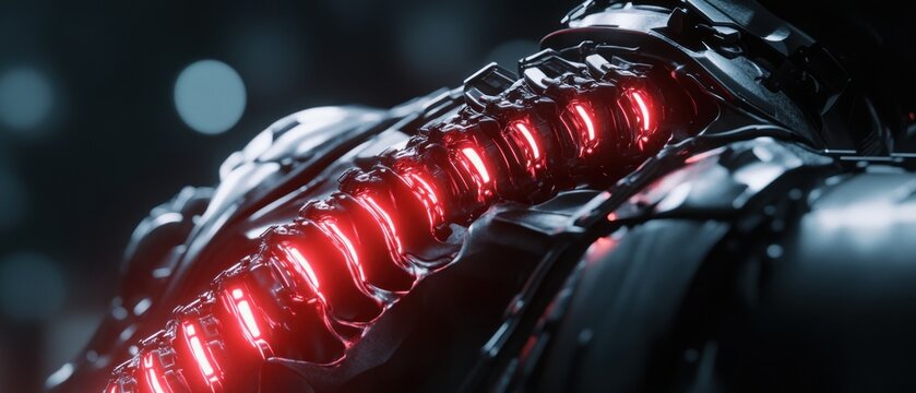 Abstract futuristic robotic structure with illuminated details