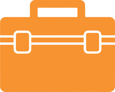 Bright orange tool bag icon isolated on white background flat design vector illustration