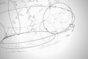 Obraz premium Futuristic Geometric Wire Torus Illustration