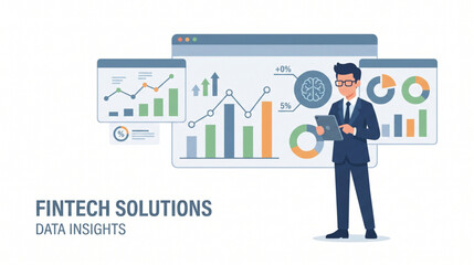 Obraz premium Financial Technology Solutions and Data Analysis for Business Growth