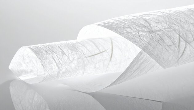 Handmade rice paper texture with translucent fibers and elegant minimalist style.