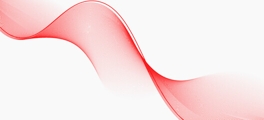 Red stripes on a white background. Creative line art. Red waves with lines. Curved wavy line, smooth stripe. eps10 © Rahman