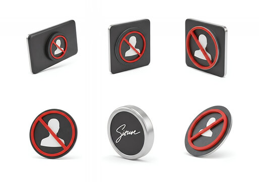 Prohibition signs with people icons