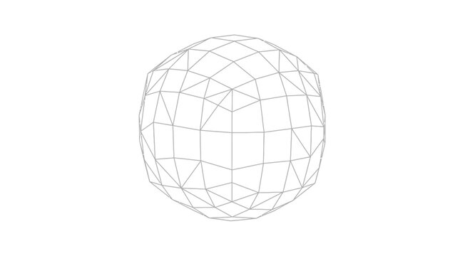 Abstract Wireframe Sphere Low Poly Geometric Shape