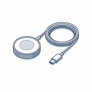 Magnetic wireless charging cable with usb connector