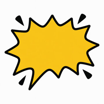 Blank yellow comic book speech bubble vector icon isolated on white background