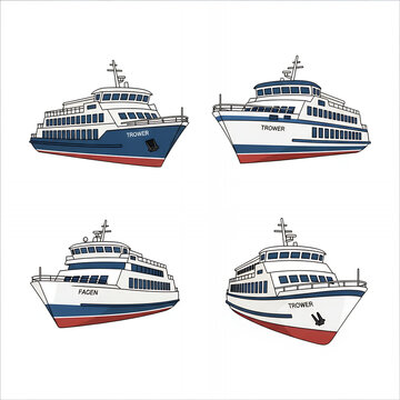 Passenger Ferry Boats with Different Designs