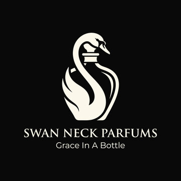 Swan perfume bottle logo design.