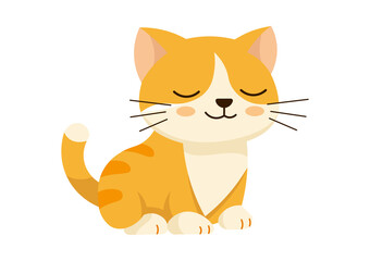 Obraz premium vector illustration cat orange png,cute