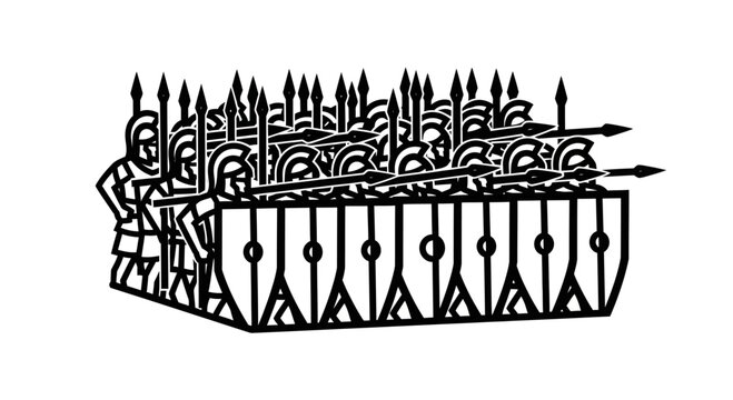 Ancient Roman Legionary Phalanx Formation Illustration