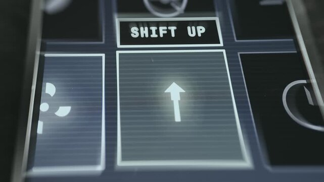 Person taps the SHIFT UP command