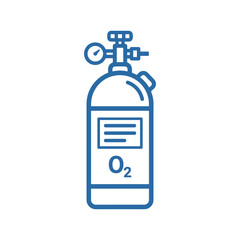 Obraz premium Oxygen Cylinder Icon Vector Anesthesia and Surgical Gas Supply Medical Flat Illustration