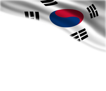 White background with the flag of South Korea in the upper right corner