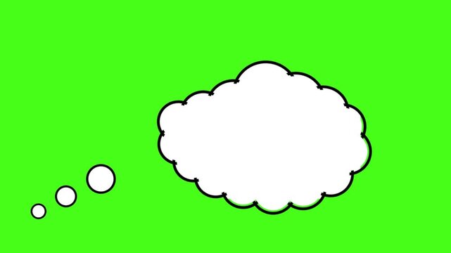 Animated Comic Book Thought Bubble Appearing Green Screen Chroma Key Motion Graphics Cartoon Overlay Loop Template