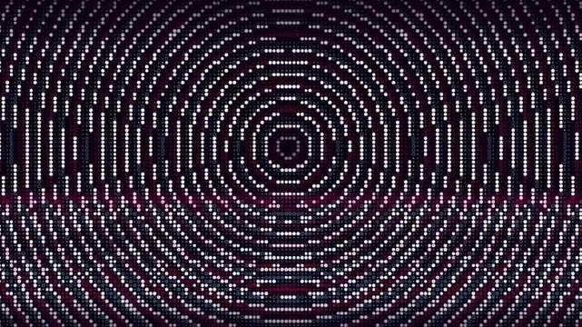 Abstract Animated Concentric Dot Matrix Circles Pulsing On Dark Background Music Visualizer Motion Graphics Loop