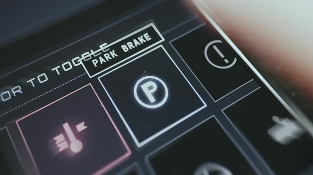 User selects the PARK BRAKE option