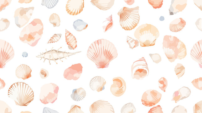 seamless background with shells