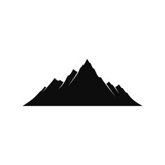 Mountain peak silhouette stands as a bold and majestic representation of nature, adventure, and the spirit of exploration in this clean vector graphic illustration. © Fian
