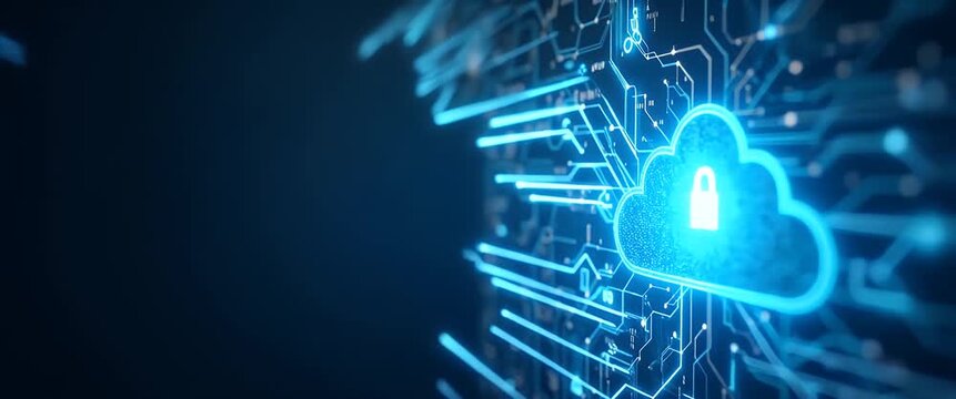 Analyze comprehensive cloud security imagery demonstrating robust data protection frameworks advanced encryption protocols and multi layer defenses for resilient digital infrastructures in  Photo Stoc