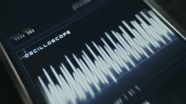 Oscilloscope screen for visualizing electronic signals over time