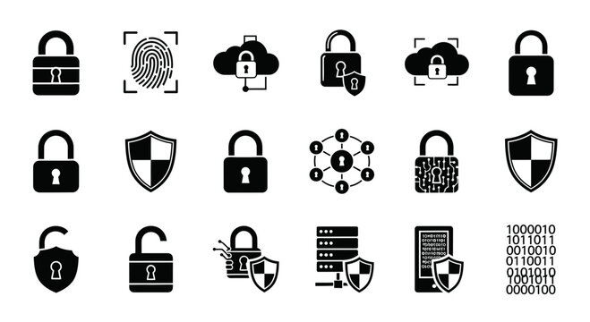 Set of Cybersecurity and Data Protection Icons