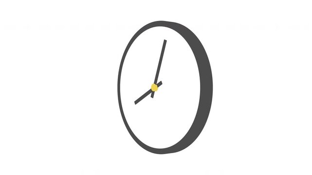 Perspective Wall Clock Animation Element for Transparent Video Compositing