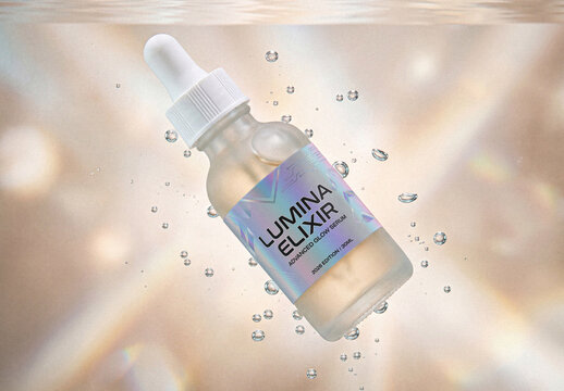 Cosmetic Dropper Bottle Mockup