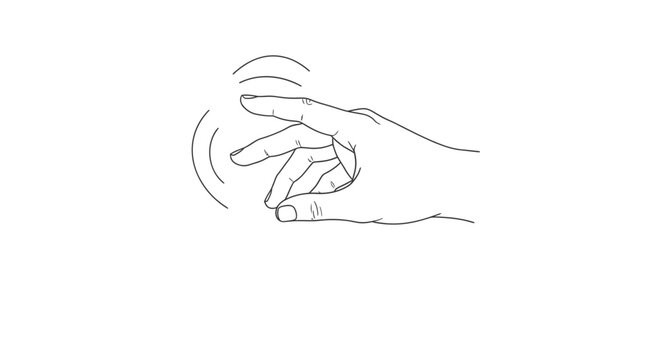 hand gesture with finger pointing and motion lines
