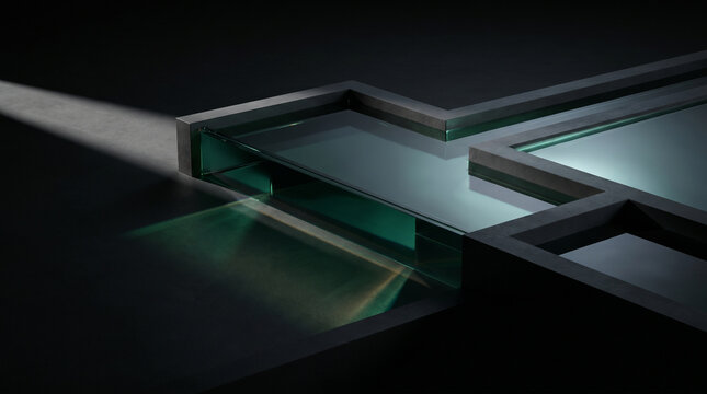 Emerald liquid levels representing segmented capital flow