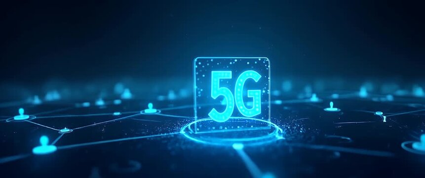 Contemporary image presenting comprehensive 5G solutions with modern technology frameworks and integrated digital systems fostering innovative network applications in enterprises in  Photo Stock  Conc