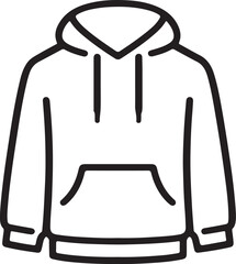 Minimal line hoodie icon vector isolated on white background, casual clothing symbol. © MdNazmul