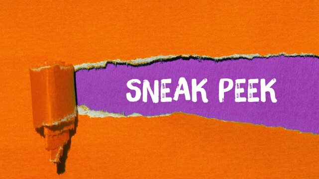 Sneak peek message writing on ripped torn paper background