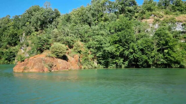 The Isere river in Saint Nazaire en Royans, France