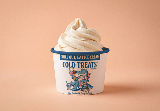 Paper Ice Cream Cup Mockup