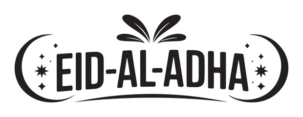 Fototapeta premium Eid-al-Adha Celebration Logo with Floral Design on White Background