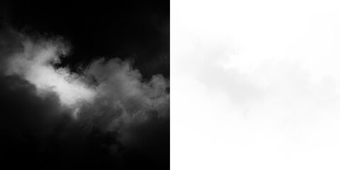 Obraz premium White cloud on a transparent background with soft edges hanging in the air