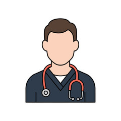 Fototapeta premium Male Doctor Wearing Medical Uniform.
