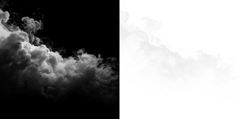 White clouds on a transparent background suitable for various design projects and digital editing needs © Liubov