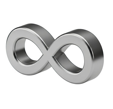 A metallic infinity symbol against a png transparent.