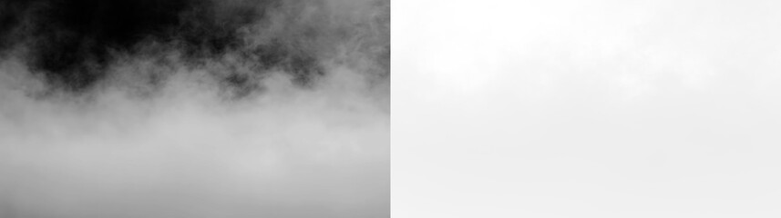 Fototapeta premium Fog covering a surface on a transparent background during a morning in nature without any clear view