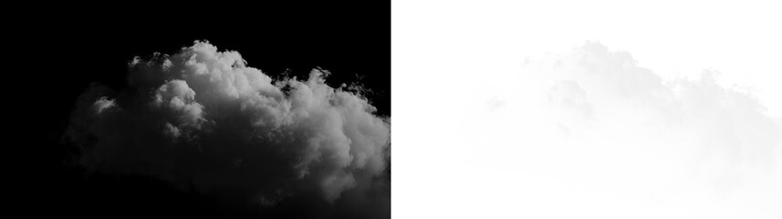 Fototapeta premium White clouds float on a transparent background during daylight hours without any obstructions visible in the scene
