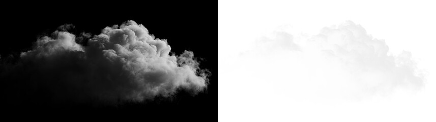 Cloud drifting on a transparent background during daylight hours with soft edges and varying shapes © Liubov